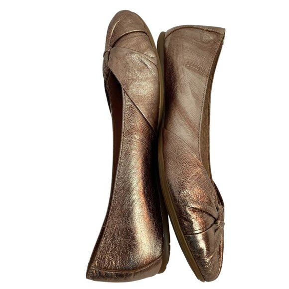 Born Handcrafted Womens 8M Copper Leather Flats - Picture 4 of 13